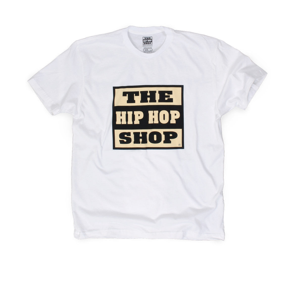 The Hip Hop Shop white logo t-shirt