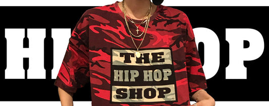 Minnie Park wearing oversized Hip Hop Shop red camouflage t-shirt