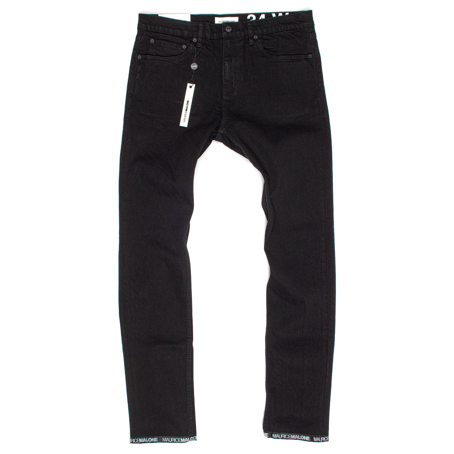 Black Logo Cuff Skinny Jeans