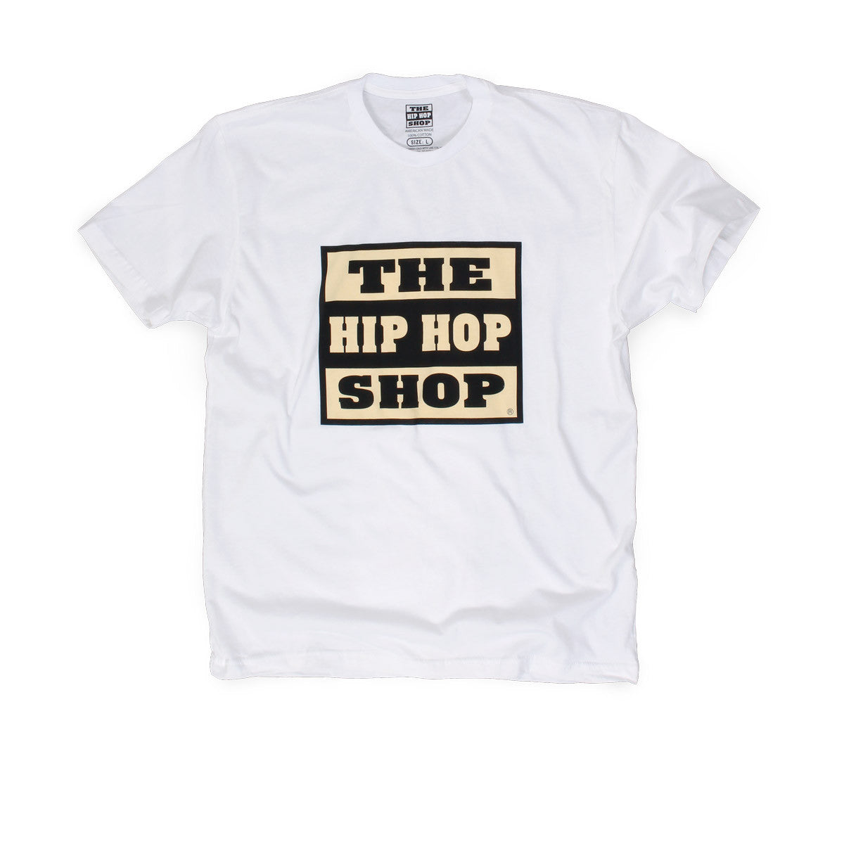 The Hip Hop Shop white logo t-shirt
